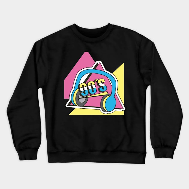 90s Lover Headphones Crewneck Sweatshirt by schmomsen